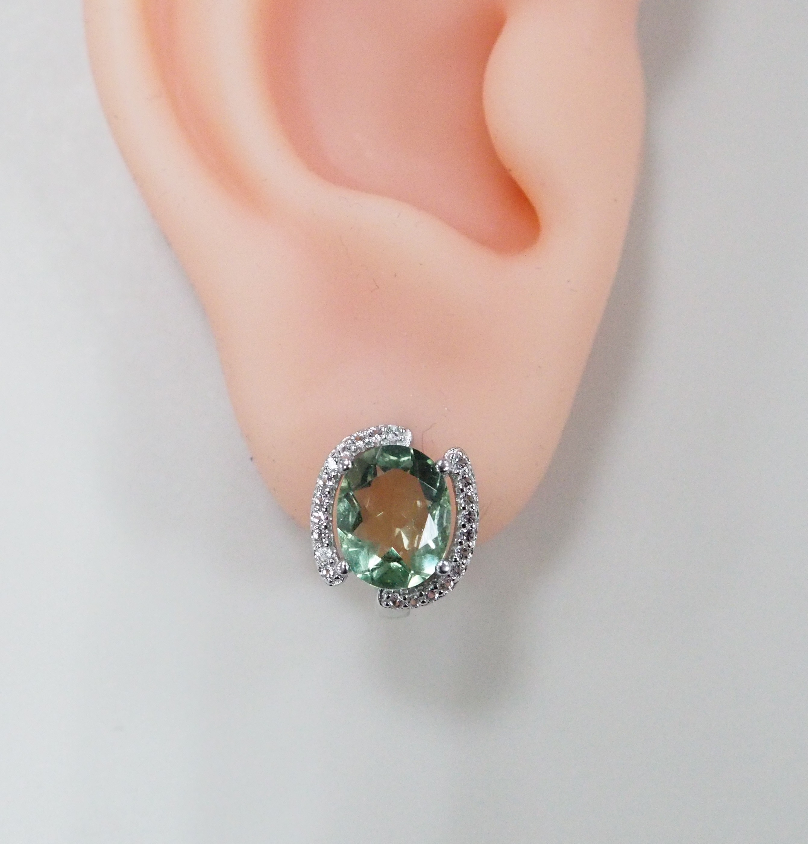 Серебряные серьги с флюоритами